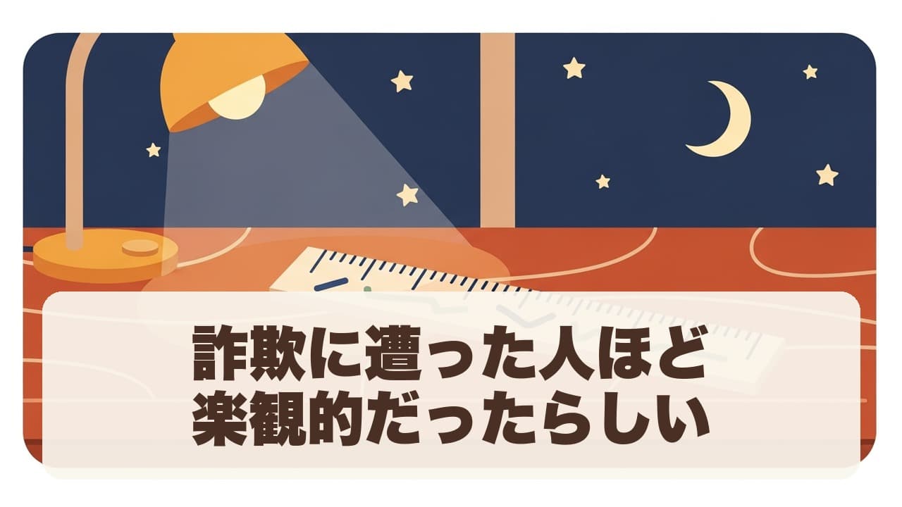 詐欺に遭った人ほど楽観的だったらしい